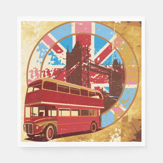 Englisch Double Decker Bus Serviette (Vorderseite)