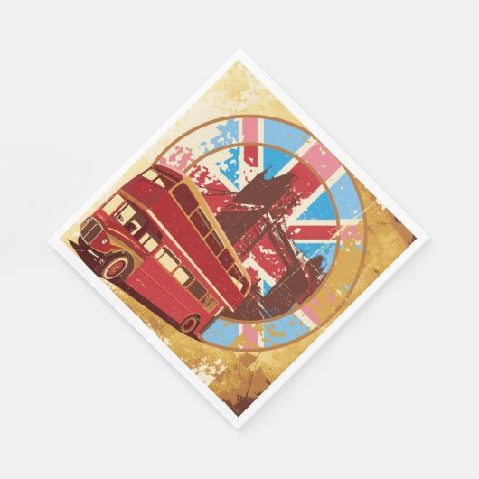Englisch Double Decker Bus Serviette (Ecke)