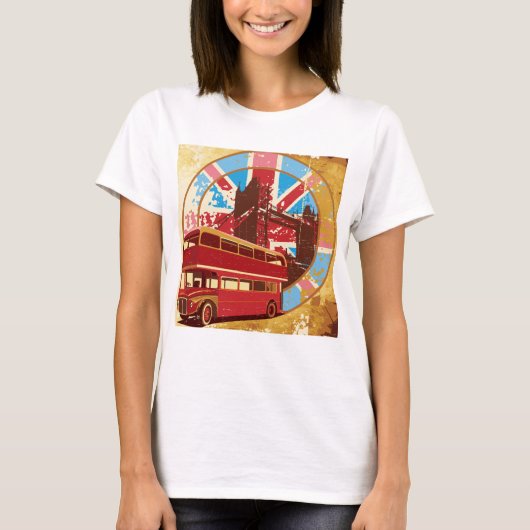 Englisch Double Decker Bus T-Shirt (Vorderseite)