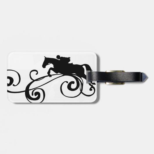 Englisch Equestrian Blühe Gepäckanhänger (Rückseite horizontal)