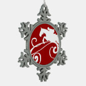Englisch Equestrian Blühe Schneeflocken Zinn-Ornament (Links)