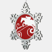 Englisch Equestrian Blühe Schneeflocken Zinn-Ornament (Rechts)