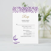 Englisch - Español Amethyst Glitzer Brillo de amat RSVP Karte (Stehend Vorderseite)