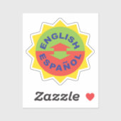 Englisch Español für den zweisprachigen Übersetzer Aufkleber (Blatt)