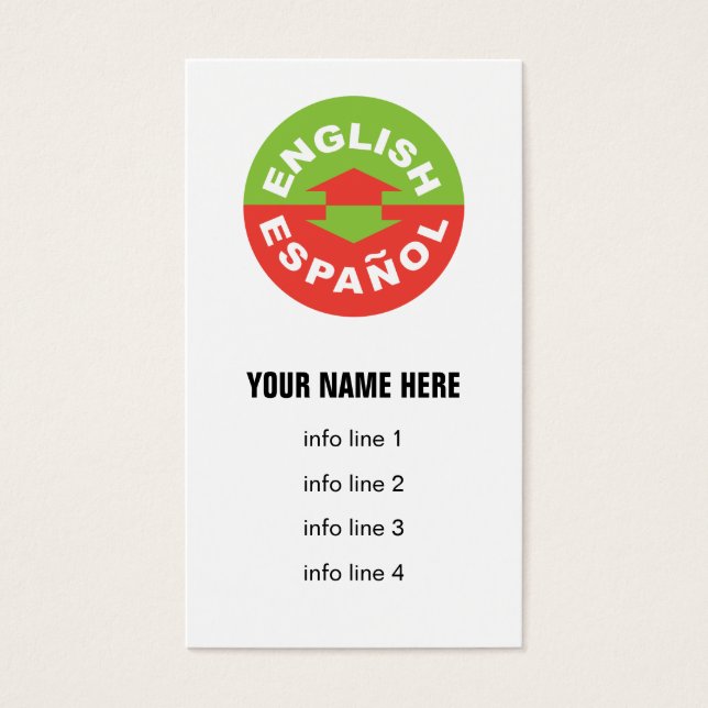 Englisch Español zweisprachiges Symbol (Vorderseite)