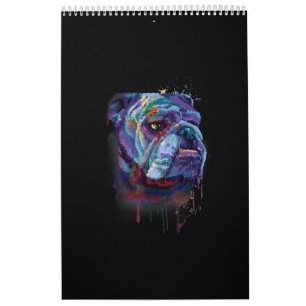 Englisch Farbenfroge Bulldogge Geschenk Eine Engli Kalender