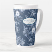 Englisch Floral Garden Navy Blue n White Oma Milchtasse (Rechte Ecke)