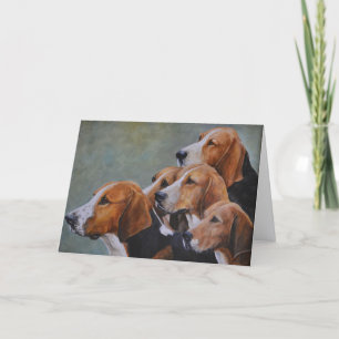 Englisch Fox Hounds Hund Kunst Grußkarte Dankeskarte