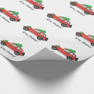 Englisch Foxhound Dog Driving a Car - Christmas Tr Geschenkpapier