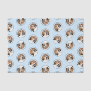 Englisch Foxhound Malerei Niedlich Original Hunde Seidenpapier