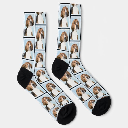 Englisch Foxhound Malerei Niedlich Original Hunde  Socken (Rechts)