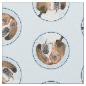 Englisch Foxhound Malerei Niedlich Original Hunde  Stoff (Nahaufnahme)