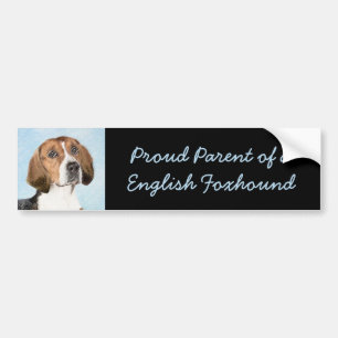 Englisch Foxhound Painting - Niedliche Original Hu Autoaufkleber