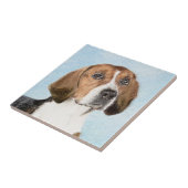 Englisch Foxhound Painting - Niedliche Original Hu Fliese (Seite)