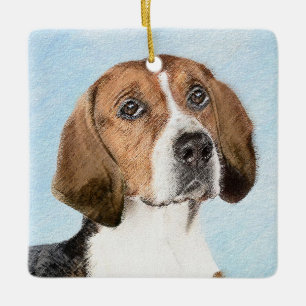 Englisch Foxhound Painting - Niedliche Original Hu Keramikornament