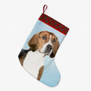 Englisch Foxhound Painting - Niedliche Original Hu Kleiner Weihnachtsstrumpf