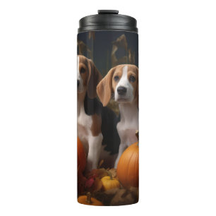 Englisch Foxhound-Welpe Herbstfreude Thermosbecher