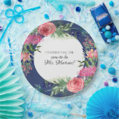 Englisch Garden Rose Rosa Navy Floral Pappteller (Party)