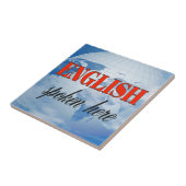 Englisch gesprochen hier bewölkte Erde Fliese (Seite)