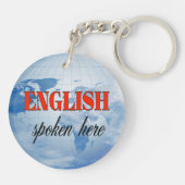 Englisch gesprochen hier bewölkte Erde Schlüsselanhänger (Rückseite)