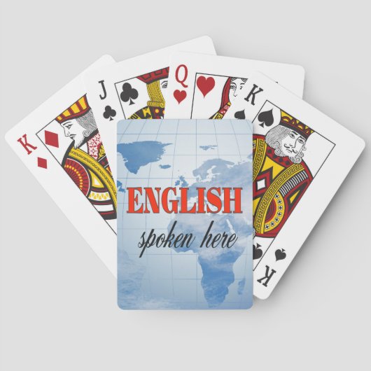 Englisch gesprochen hier bewölkte Erde Spielkarten (Rückseite)