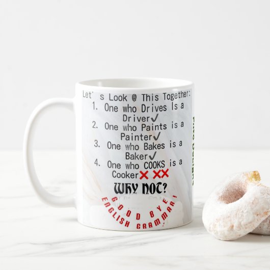 Englisch Grammar Issue Kaffeetasse (Mit Donut)