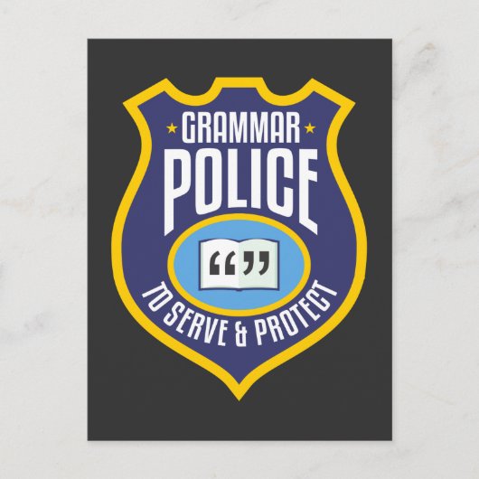 Englisch Grammar Police Funny Sarcasm Literatur Postkarte (Vorderseite)