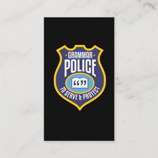 Englisch Grammar Police Funny Sarcasm Literatur Visitenkarte (Vorderseite)