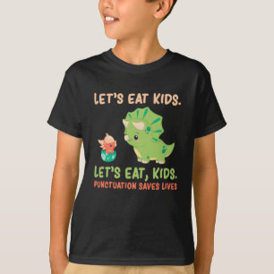 Englisch Grammar Punctuation Spaß Trex Dinosaurie T-Shirt