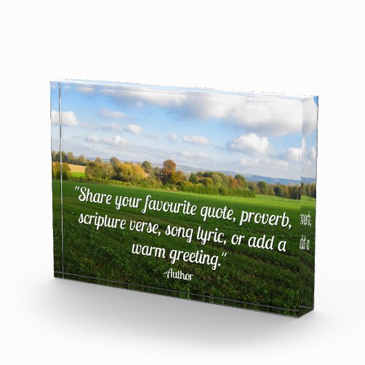 Englisch Herbst Landschaft - Personalisiert Fotoblock (Rechts)