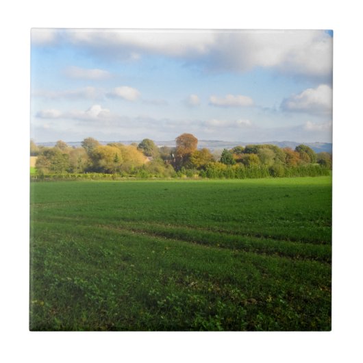 Englisch Herbst Landschaft - Personalisierte Keram Fliese (Vorderseite)