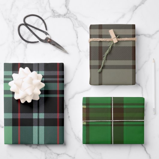 Englisch Heritage Kariert Ribbon Geschenkpapier Set (Vorderseite)