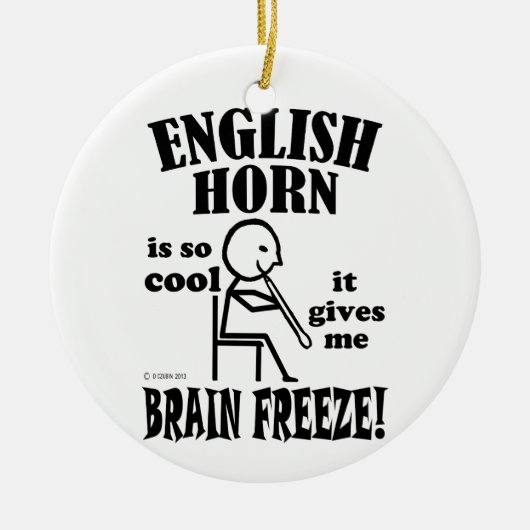 Englisch Horn, Brain Freeze Keramik Ornament (Vorne)