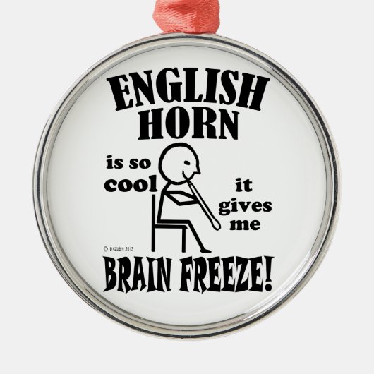 Englisch Horn, Brain Freeze Silbernes Ornament (Vorne)