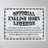 Englisch Horn Lizenz Poster (Vorne)