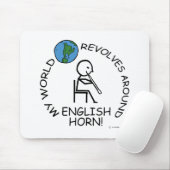 Englisch Horn - World Revolves rund Mousepad (Mit Mouse)