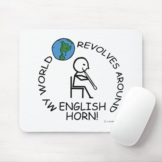 Englisch Horn - World Revolves rund Mousepad (Mit Mouse)