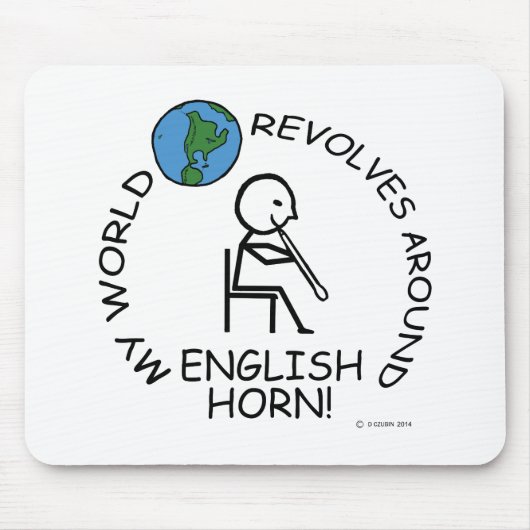 Englisch Horn - World Revolves rund Mousepad (Vorne)