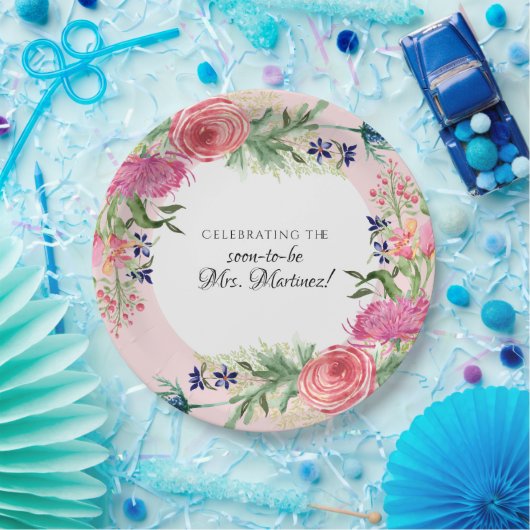 Englisch Hütte Garden Blue Pink Floral Pappteller (Party)