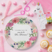 Englisch Hütte Garden Blue Pink Floral Pappteller (Party)