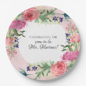 Englisch Hütte Garden Blue Pink Floral Pappteller (Vorderseite)