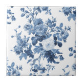 Englisch Hütte Garden Floral Blue n White Pattern Fliese (Vorderseite)