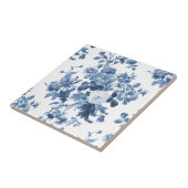 Englisch Hütte Garden Floral Blue n White Pattern Fliese (Seite)