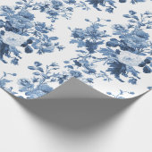 Englisch Hütte Garden Floral Blue n White Pattern Geschenkpapier (Ecke)
