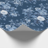 Englisch Hütte Garden Floral Navy Muster Geschenkpapier (Ecke)