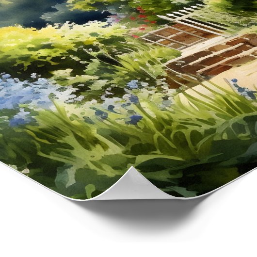 Englisch Hütte House Garden Poster (Ecke)