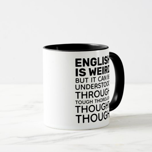 Englisch ist eine komische Funny Grammar Tasse (VorderseiteRechts)