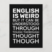 Englisch ist komisch Funny Grammar Black Postkarte (Vorderseite)