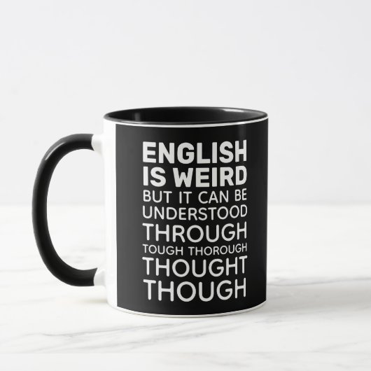 Englisch ist komisch Funny Grammar Black Tasse (Links)