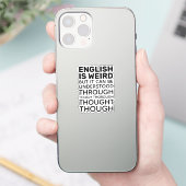 Englisch ist komisch Funny Grammar Contour Cut Aufkleber (Telefon)